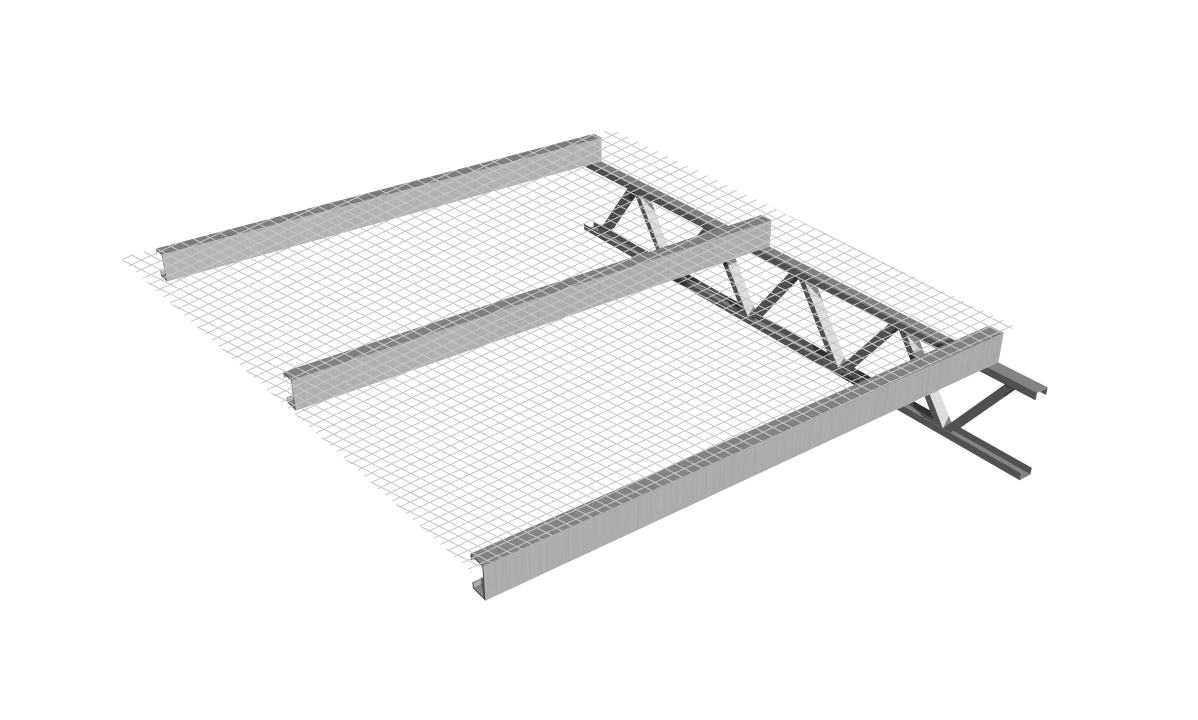 Sobre las correas se prepara un sostén de RED 2x2 ISOLANT. También puede utilizarse alambre galvanizado haciendo un entramado romboidal de 30x30 cm.
